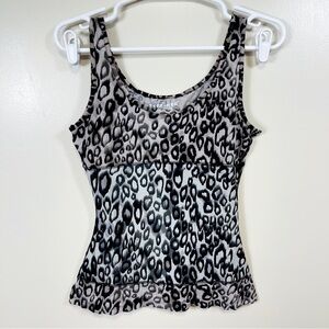 TEEZ-HER Animal Print Shape-Wear Scoop Neck Sleeveless Tank Top - MEDIUM